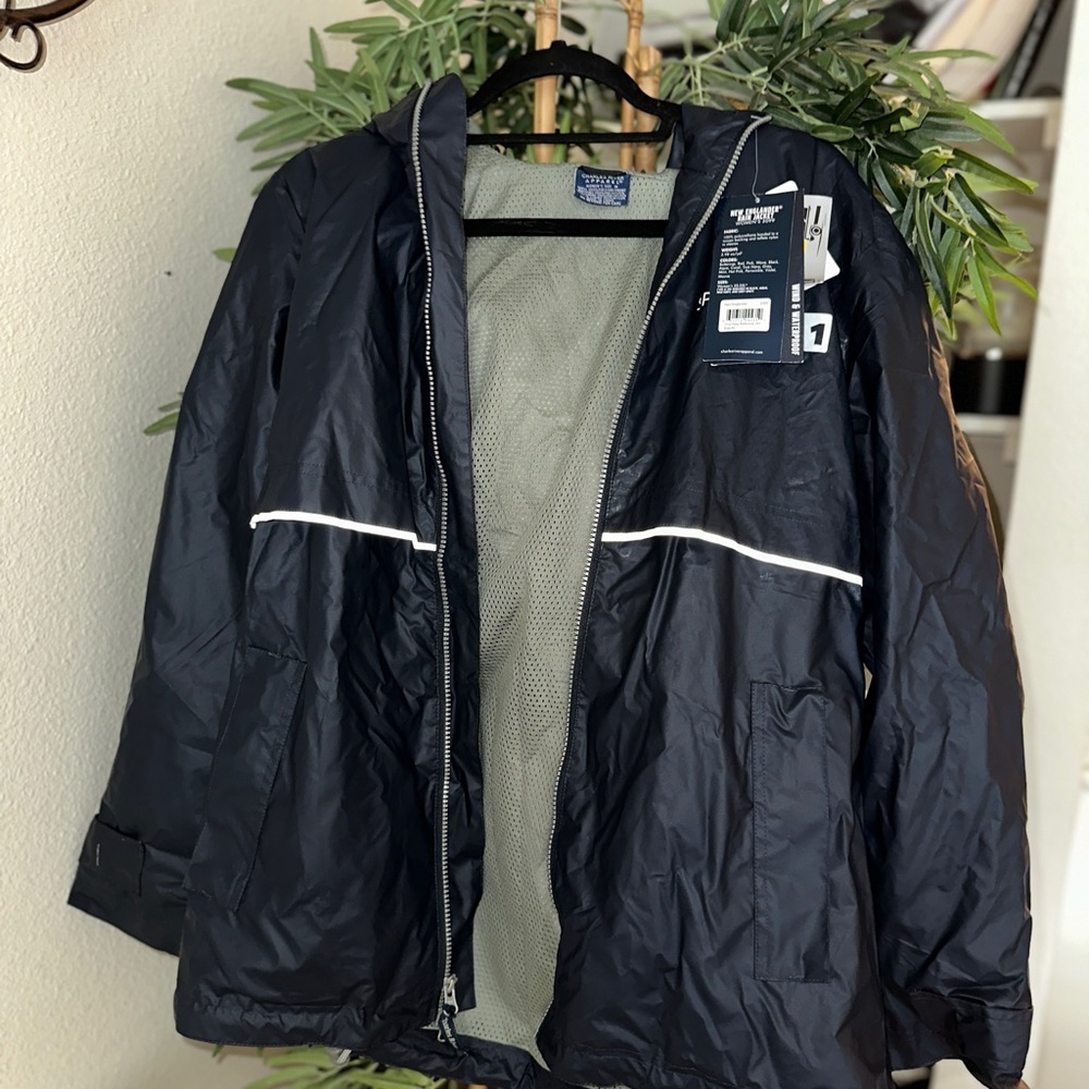NWT Charles River Apparel Raincoat with reflective lining